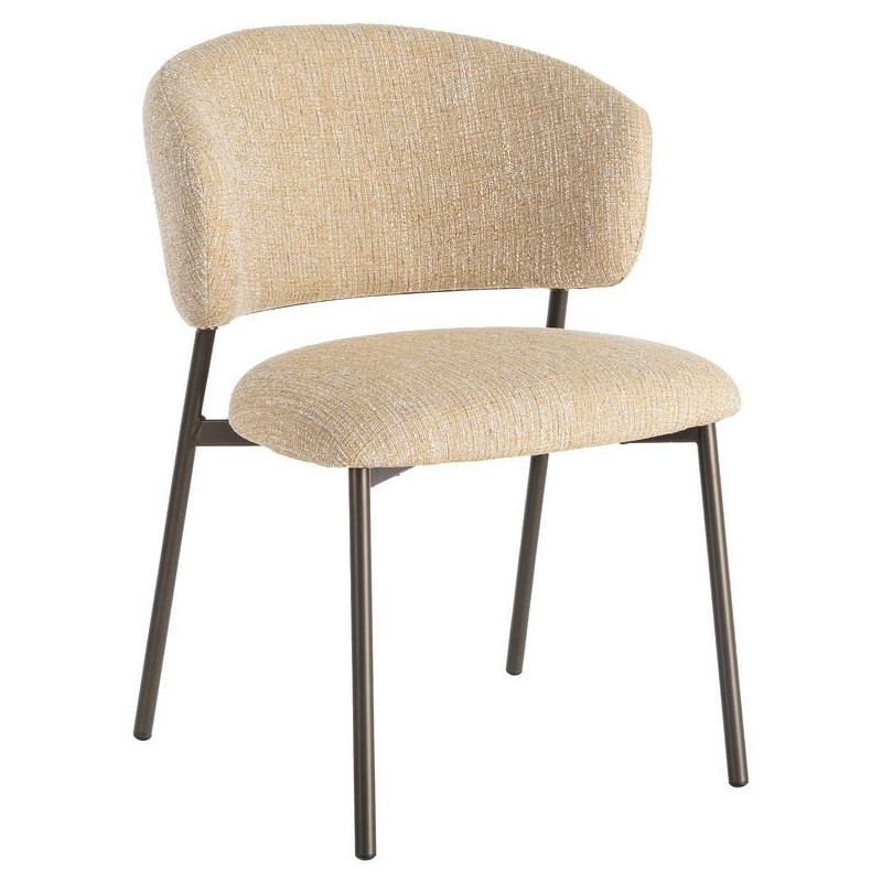 Chaise Rétro chic Moutarde Chiné Métal Noir Ranio (Lot de 2) - 1