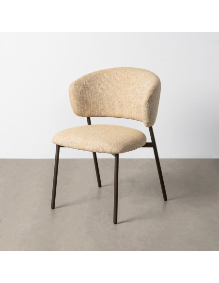 Chaise Rétro chic Moutarde Chiné Métal Noir Ranio (Lot de 2) - 11