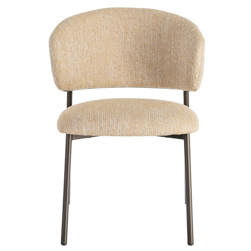 Chaise Rétro chic Moutarde Chiné Métal Noir Ranio (Lot de 2) - 2