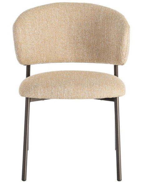 Chaise Rétro chic Moutarde Chiné Métal Noir Ranio (Lot de 2) - 2