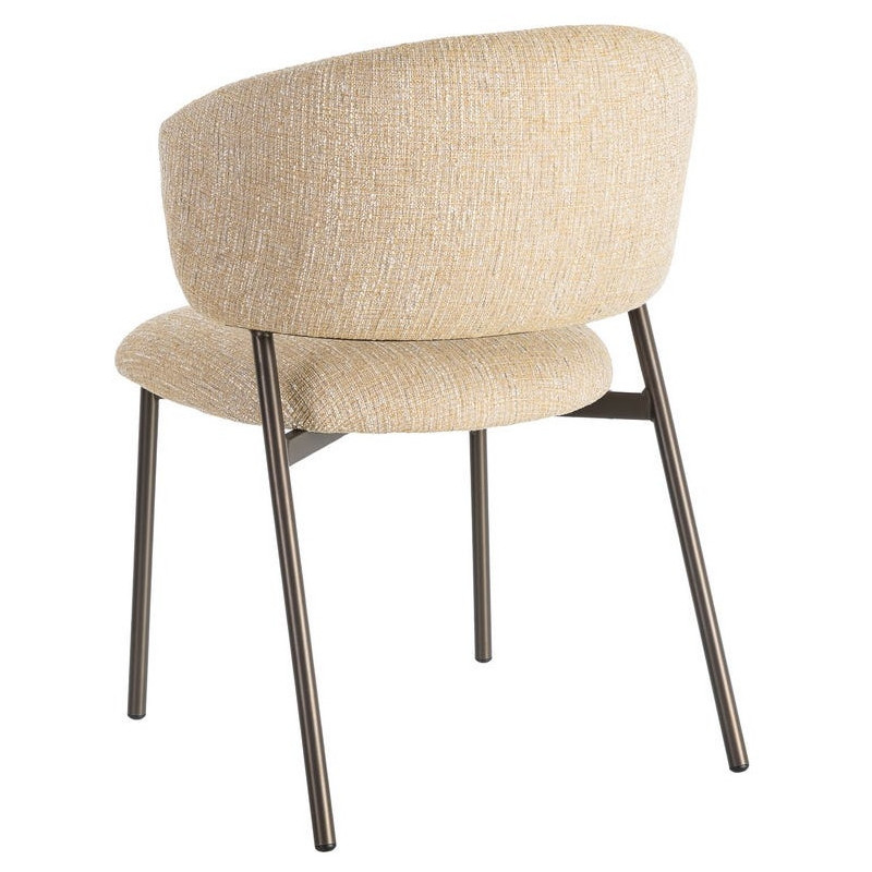 Chaise Rétro chic Moutarde Chiné Métal Noir Ranio (Lot de 2) - 4