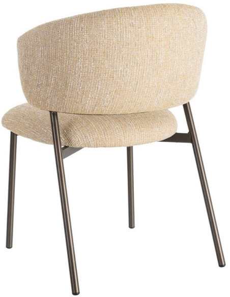 Chaise Rétro chic Moutarde Chiné Métal Noir Ranio (Lot de 2) - 4