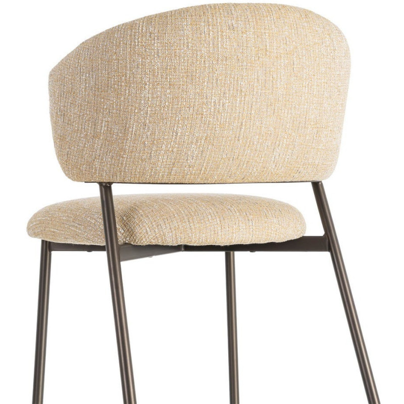 Chaise Rétro chic Moutarde Chiné Métal Noir Ranio (Lot de 2) - 5