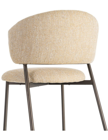 Chaise Rétro chic Moutarde Chiné Métal Noir Ranio (Lot de 2) - 5