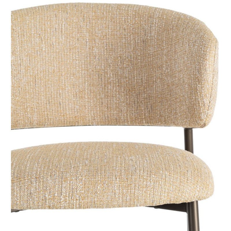 Chaise Rétro chic Moutarde Chiné Métal Noir Ranio (Lot de 2) - 8