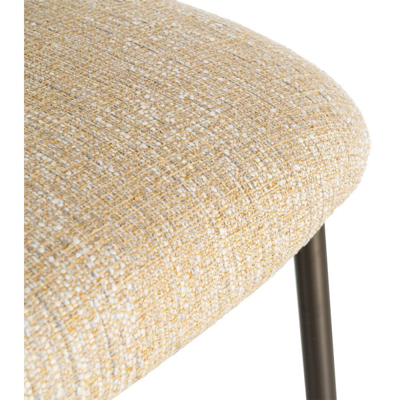 Chaise Rétro chic Moutarde Chiné Métal Noir Ranio (Lot de 2) - 10