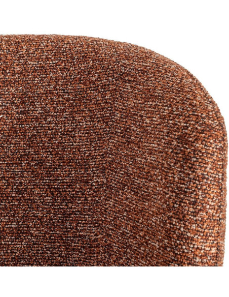 Chaise scandinave moderne marbrée Rouge brique Bouclé Métal Marron Effet bois Lorik (Lot de 2) 