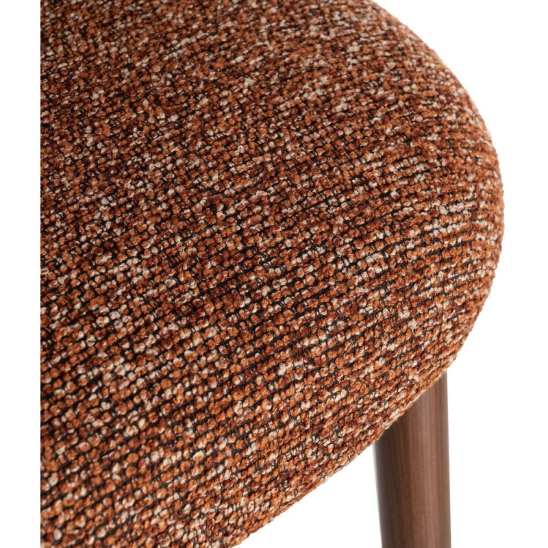 Chaise scandinave moderne marbrée Rouge brique Bouclé Métal Marron Effet bois Lorik (Lot de 2) 