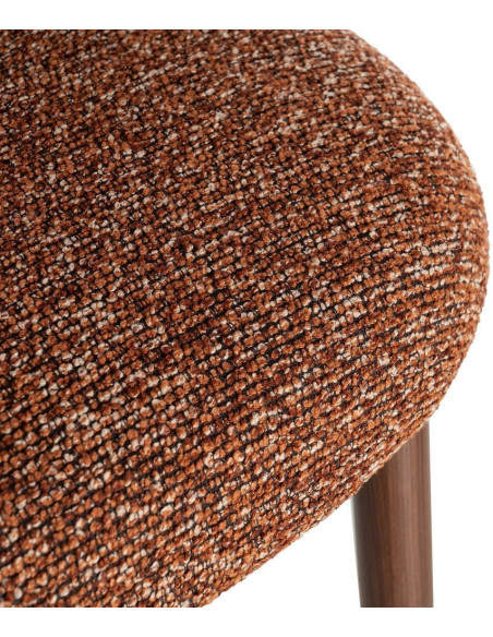 Chaise scandinave moderne marbrée Rouge brique Bouclé Métal Marron Effet bois Lorik (Lot de 2) 