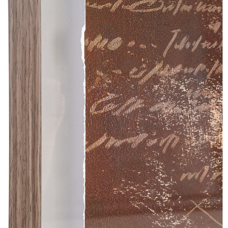 Grand Tableau mural moderne imprimé Visage antique Cadre PS marron effet bois 94x124 Oarin - 3