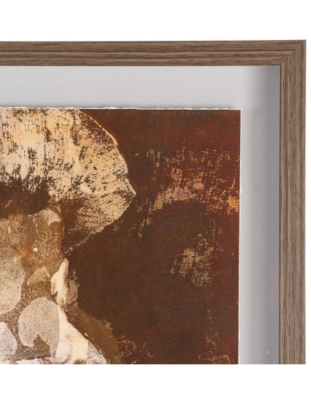 Grand Tableau mural moderne imprimé Visage antique Cadre PS marron effet bois 94x124 Oarin - 4