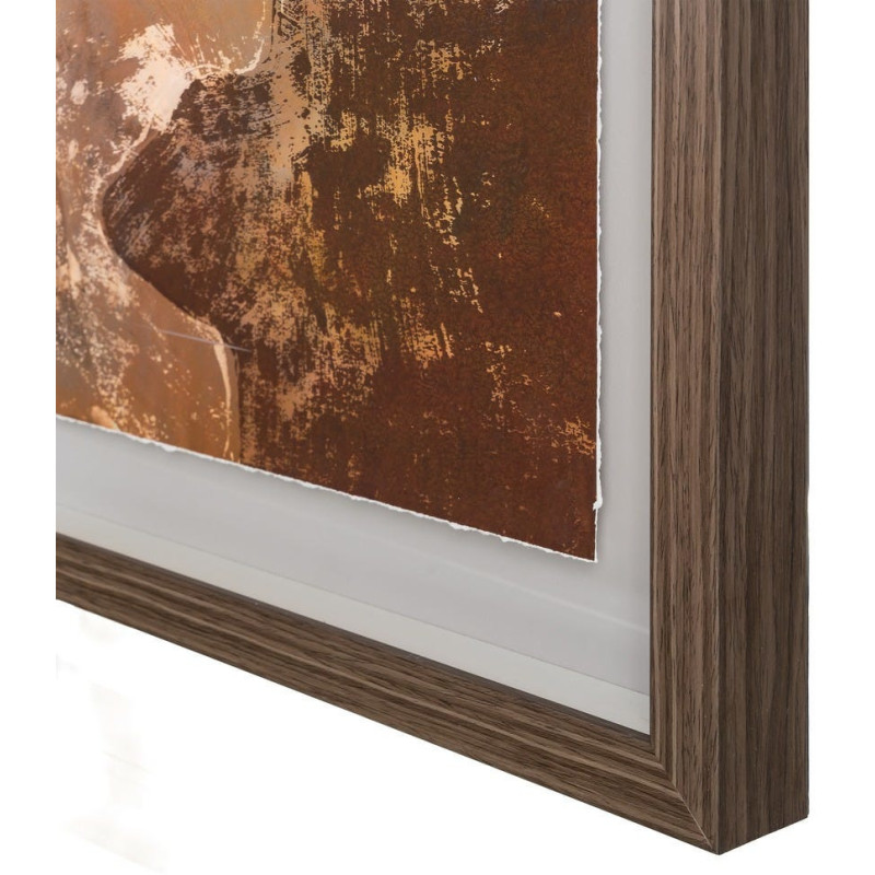 Grand Tableau mural moderne imprimé Visage antique Cadre PS marron effet bois 94x124 Oarin - 5