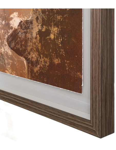 Grand Tableau mural moderne imprimé Visage antique Cadre PS marron effet bois 94x124 Oarin - 5