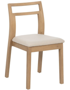 Chaise minimaliste moderne Naturel Tissu Beige Keyro (Lot de 2) - 1