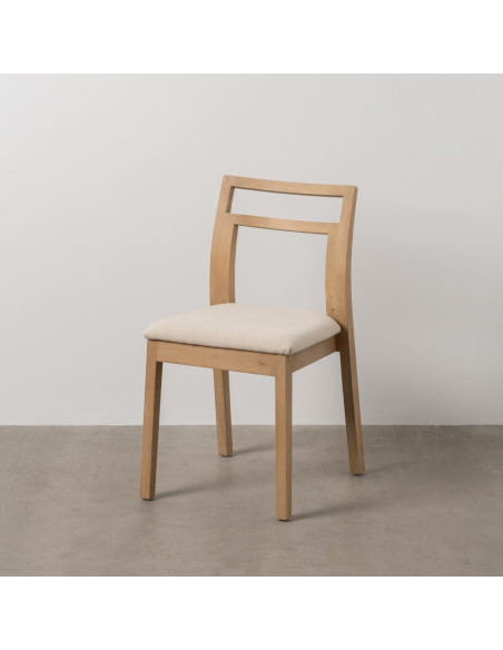 Chaise minimaliste moderne Naturel Tissu Beige Keyro (Lot de 2) - 12