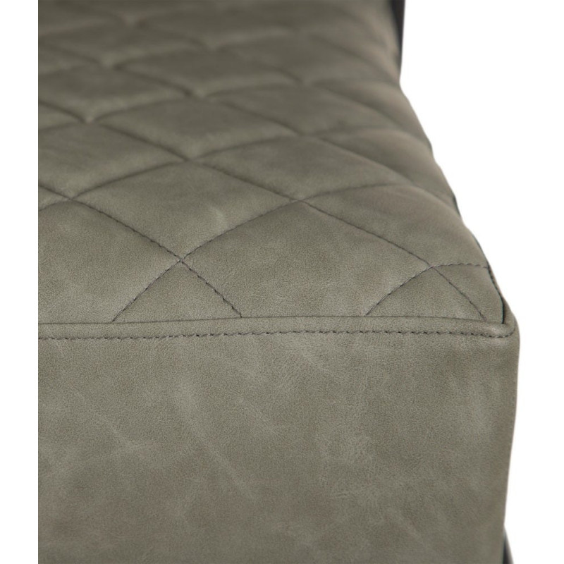 Fauteuil rétro chic matelassé Vert Métal Noir Orian - 7