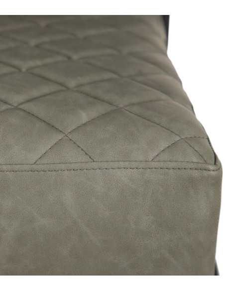 Fauteuil rétro chic matelassé Vert Métal Noir Orian - 7