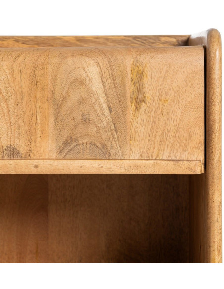 Table de chevet Japandi 1 tiroir 1 niche 45 cm Naturel Galt 