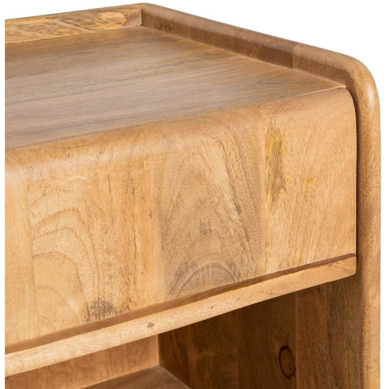 Table de chevet Japandi 1 tiroir 1 niche 45 cm Naturel Galt 