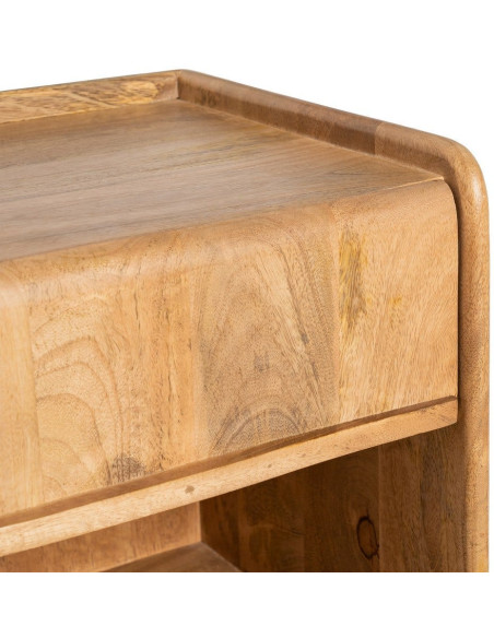 Table de chevet Japandi 1 tiroir 1 niche 45 cm Naturel Galt 
