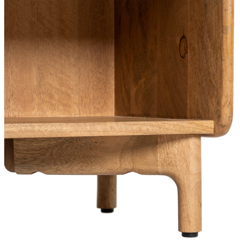 Table de chevet Japandi 1 tiroir 1 niche 45 cm Naturel Galt 