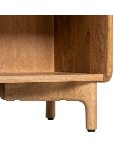 Table de chevet Japandi 1 tiroir 1 niche 45 cm Naturel Galt 
