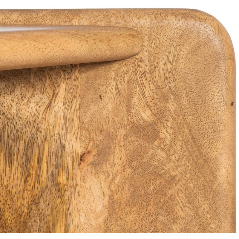 Grande Table basse Japandi Rectangulaire 1 étagère 121 cm Naturel Galt 