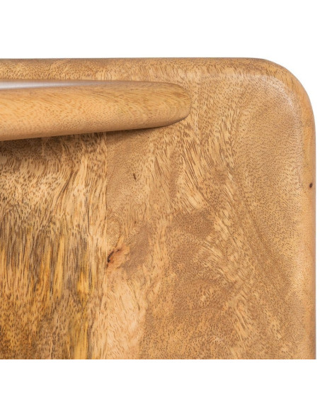 Grande Table basse Japandi Rectangulaire 1 étagère 121 cm Naturel Galt 