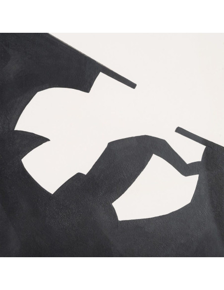 Tableau mural peint sous verre Abstrait Noir & Blanc Cadre Bois d'ayous effet bois 60x80 Nayor (Lot de 2) - 4