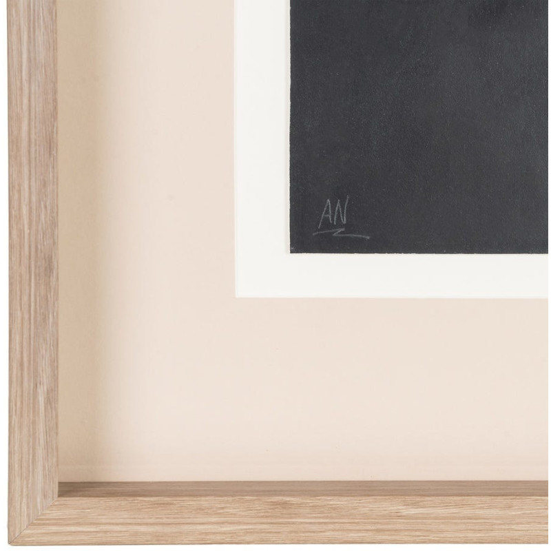 Tableau mural peint sous verre Abstrait Noir & Blanc Cadre Bois d'ayous effet bois 60x80 Nayor (Lot de 2) - 5