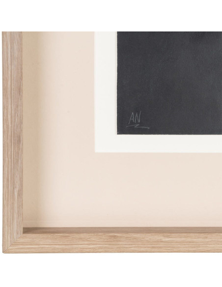 Tableau mural peint sous verre Abstrait Noir & Blanc Cadre Bois d'ayous effet bois 60x80 Nayor (Lot de 2) - 5