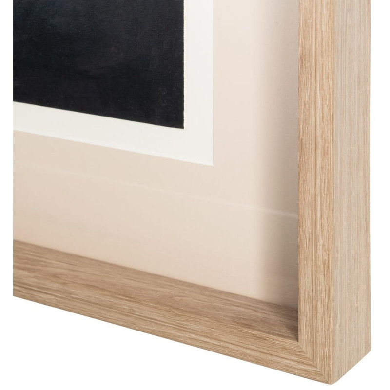 Tableau mural peint sous verre Abstrait Noir & Blanc Cadre Bois d'ayous effet bois 60x80 Nayor (Lot de 2) - 6