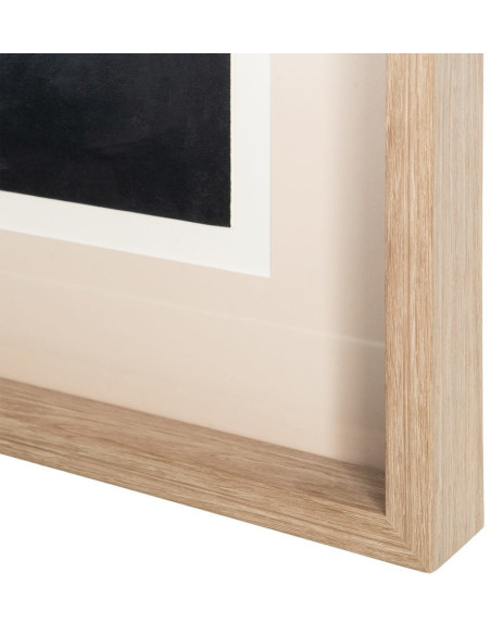 Tableau mural peint sous verre Abstrait Noir & Blanc Cadre Bois d'ayous effet bois 60x80 Nayor (Lot de 2) - 6