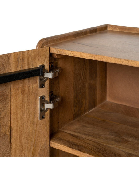 Buffet Japandi Bas 2 portes 2 tiroirs 160 cm Naturel Galt - 5