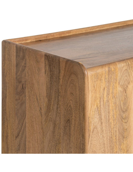 Buffet Japandi Bas 2 portes 2 tiroirs 160 cm Naturel Galt - 6