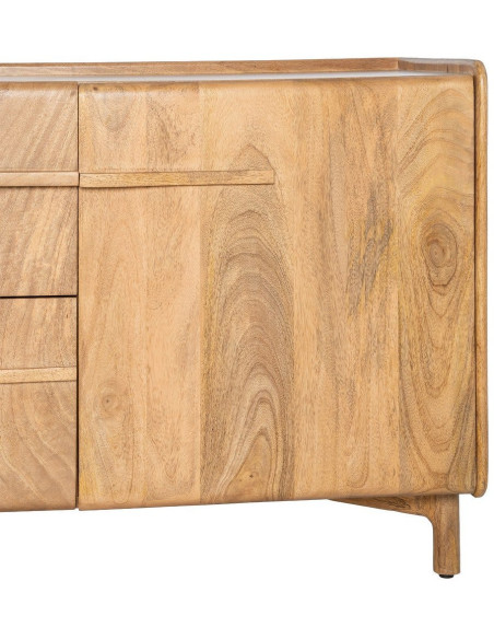 Buffet Japandi Bas 2 portes 2 tiroirs 160 cm Naturel Galt - 7