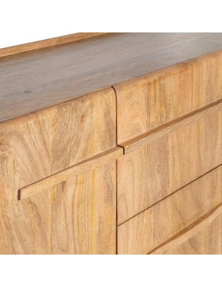 Buffet Japandi Bas 2 portes 2 tiroirs 160 cm Naturel Galt - 8