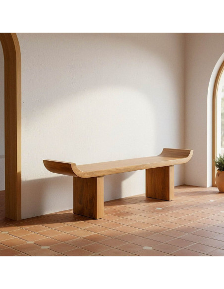 Banc en bois de manguier naturel 160 cm Galt Ixia - 2