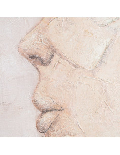 Grande Toile murale peinte Mannequin Écouteurs 100x160 Beige Doré Esvan - 1 2