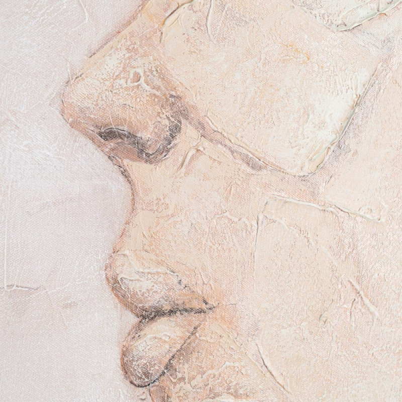 Grande Toile murale peinte Mannequin Écouteurs 100x160 Beige Doré Esvan - 2