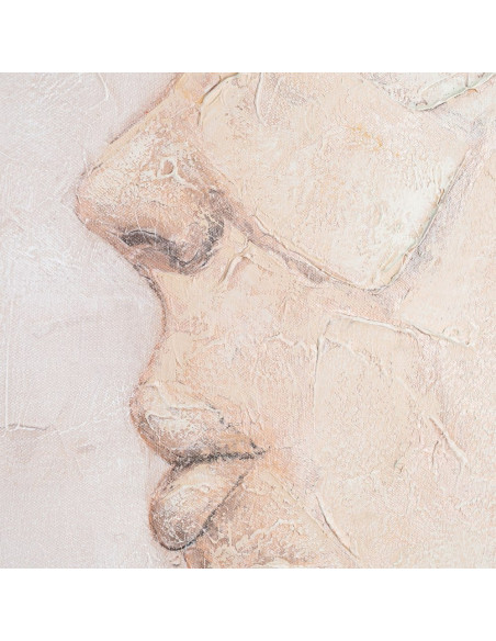 Grande Toile murale peinte Mannequin Écouteurs 100x160 Beige Doré Esvan - 2