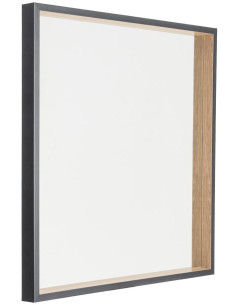 Miroir à poser moderne chic Carré 77x77 Naturel Noir Yaron 