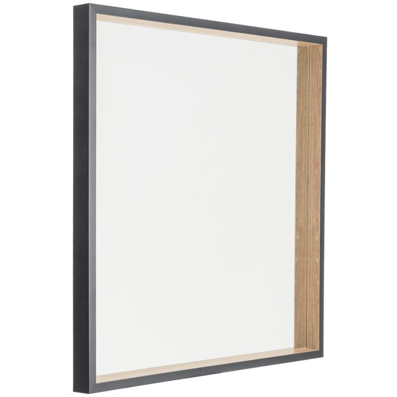 Miroir à poser moderne chic Carré 77x77 Naturel Noir Yaron 