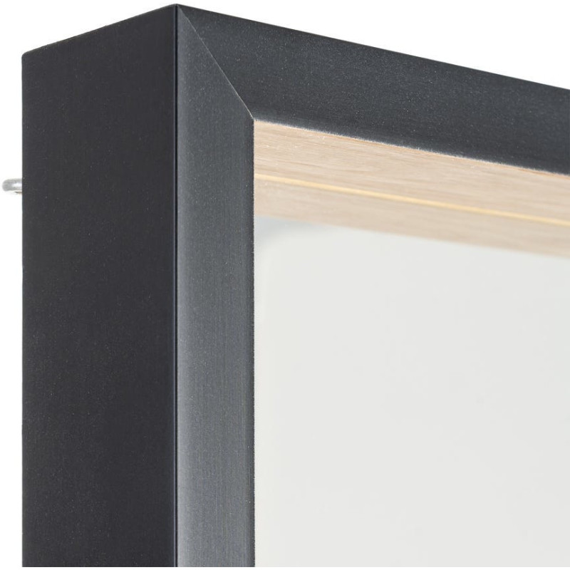 Miroir à poser moderne chic Carré 77x77 Naturel Noir Yaron 