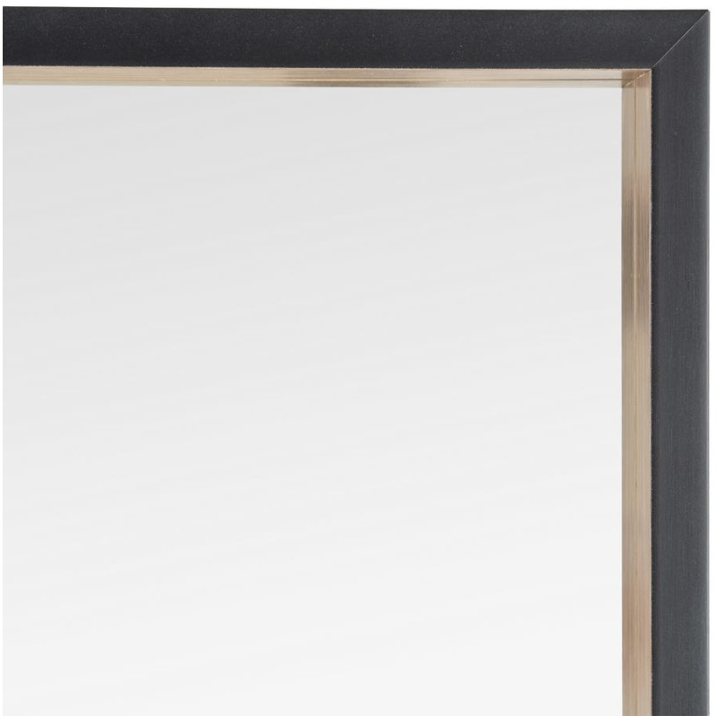 Miroir à poser moderne chic Carré 77x77 Naturel Noir Yaron 