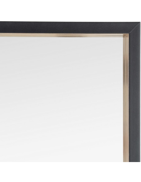 Miroir à poser moderne chic Carré 77x77 Naturel Noir Yaron 