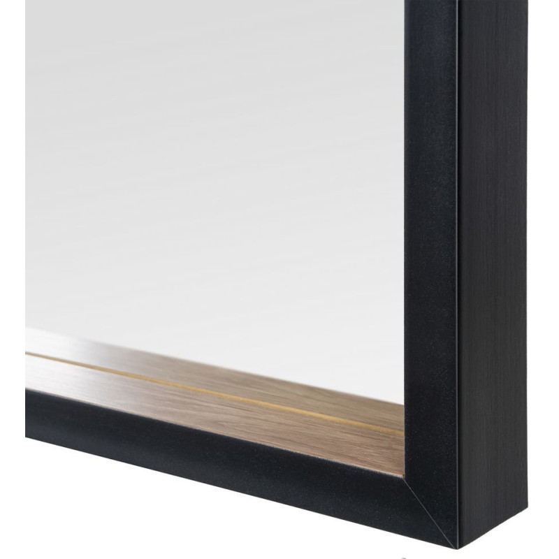 Miroir à poser moderne chic Carré 77x77 Naturel Noir Yaron 