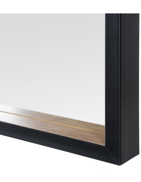 Miroir à poser moderne chic Carré 77x77 Naturel Noir Yaron 