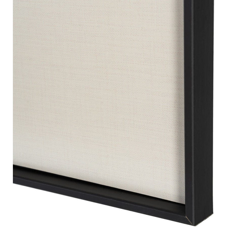 Grand Tableau mural imprimé & relief abstrait Terracotta & Noir Cadre MDF noir mat 152x52 Veyra - 5