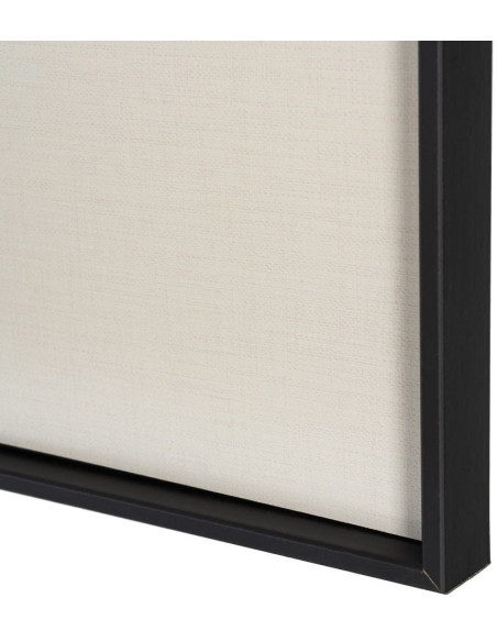 Grand Tableau mural imprimé & relief abstrait Terracotta & Noir Cadre MDF noir mat 152x52 Veyra - 5